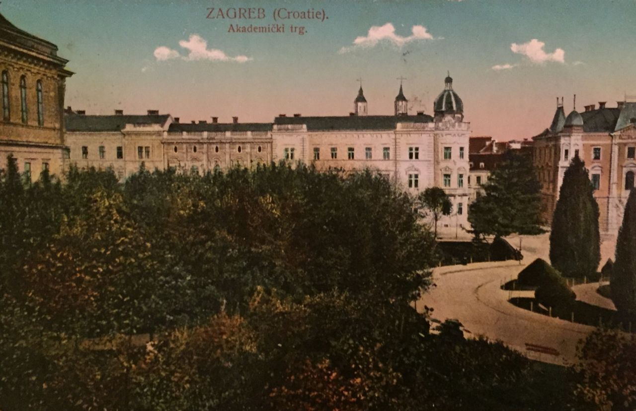 Akademički trg (današnji Trg Josipa Juraja Strossmayera), razglednica